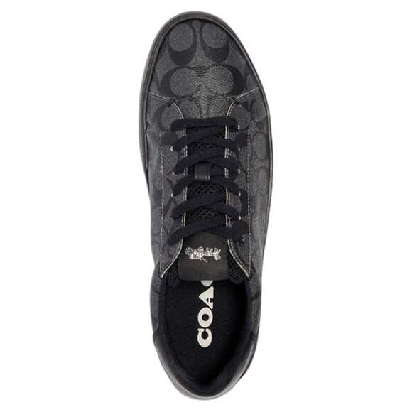 Coach Signature Clip Low Top Canvas Sneaker Charcoal Black G949 - Men's Size 11 - Picture 3 of 6